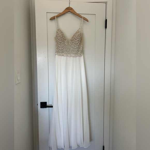 Lulus True Love White Beaded Rhinestone Maxi Dress - Picture 2 of 6